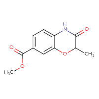 Chemical structure of methyl 2-methyl-3-oxo-3,4-dihydro-2H-1,4-benzoxazine-7-carboxylate - CSSB00010234939