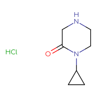 Chemical structure of 1-cyclopropylpiperazin-2-one hydrochloride - CSSB00000727822