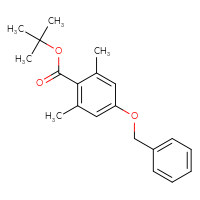 Chemical structure of tert-butyl 4-(benzyloxy)-2,6-dimethylbenzoate - CSSB00010292383