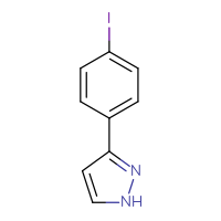 Chemical structure of 3-(4-iodophenyl)-1H-pyrazole - CSSB00012348798
