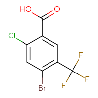Chemical structure of 4-bromo-2-chloro-5-(trifluoromethyl)benzoic acid - CSSB00021140510