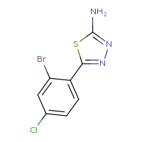 Chemical structure of 5-(2-bromo-4-chlorophenyl)-1,3,4-thiadiazol-2-amine - CSSB00013085198