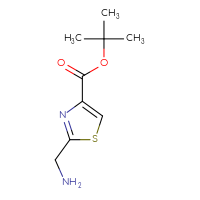 Chemical structure of tert-butyl 2-(aminomethyl)-1,3-thiazole-4-carboxylate - CSSB00012475910