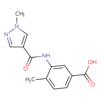 Chemical structure of 4-methyl-3-(1-methyl-1H-pyrazole-4-amido)benzoic acid - CSSB00000624496