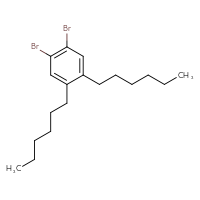 Chemical structure of 1,2-dibromo-4,5-dihexylbenzene - CSSB00020654321