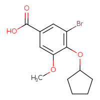 Chemical structure of 3-bromo-4-(cyclopentyloxy)-5-methoxybenzoic acid - CSSB00000461576