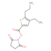 Chemical structure of 2,5-dioxopyrrolidin-1-yl 4-ethyl-5-propylthiophene-2-carboxylate - CSSB20270306404