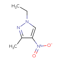 Chemical structure of 1-ethyl-3-methyl-4-nitro-1H-pyrazole - CSSB00000035100