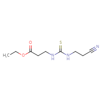 Chemical structure of ethyl 3-{[(2-cyanoethyl)carbamothioyl]amino}propanoate - CSSB00134709070