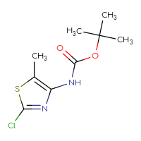 Chemical structure of tert-butyl N-(2-chloro-5-methyl-1,3-thiazol-4-yl)carbamate - CSSB00010988902