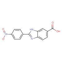 Chemical structure of 2-(4-nitrophenyl)-1H-1,3-benzodiazole-6-carboxylic acid - CSSB00025739643