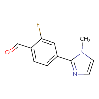 Chemical structure of 2-fluoro-4-(1-methyl-1H-imidazol-2-yl)benzaldehyde - CSSB00011961950