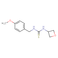 Chemical structure of 1-[(4-methoxyphenyl)methyl]-3-(oxetan-3-yl)thiourea - CSSB02153708119