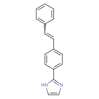 Chemical structure of 2-[4-(2-phenylethenyl)phenyl]-1H-imidazole - CSSB06588060404