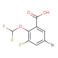 Chemical structure of 5-bromo-2-(difluoromethoxy)-3-fluorobenzoic acid - CSSB00021530067