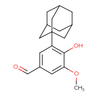 Chemical structure of 3-(adamantan-1-yl)-4-hydroxy-5-methoxybenzaldehyde - CSSB00020600456