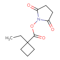 Chemical structure of 2,5-dioxopyrrolidin-1-yl 1-ethylcyclobutane-1-carboxylate - CSSB00126014296