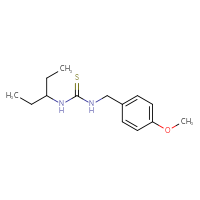 Chemical structure of 1-[(4-methoxyphenyl)methyl]-3-(pentan-3-yl)thiourea - CSSB02005217686
