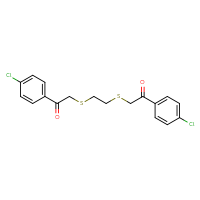 Chemical structure of 1-(4-chlorophenyl)-2-[(2-{[2-(4-chlorophenyl)-2-oxoethyl]sulfanyl}ethyl)sulfanyl]ethan-1-one - CSSB00025737990