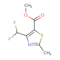 Chemical structure of methyl 4-(difluoromethyl)-2-methyl-1,3-thiazole-5-carboxylate - CSSB07185144803