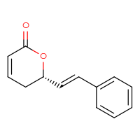 Chemical structure of (6S)-6-[(1E)-2-phenylethenyl]-5,6-dihydro-2H-pyran-2-one - CSSB00020677978