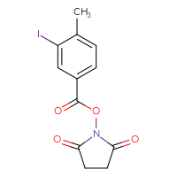 Chemical structure of 2,5-dioxopyrrolidin-1-yl 3-iodo-4-methylbenzoate - CSSB00020578860