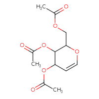 Chemical structure of [3,4-bis(acetyloxy)-3,4-dihydro-2H-pyran-2-yl]methyl acetate - CSSB00025702377
