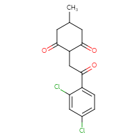 Chemical structure of 2-[2-(2,4-dichlorophenyl)-2-oxoethyl]-5-methylcyclohexane-1,3-dione - CSSB00025736964