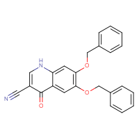 Chemical structure of 6,7-bis(benzyloxy)-4-oxo-1,4-dihydroquinoline-3-carbonitrile - CSSB00010363319