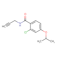 Chemical structure of 2-chloro-N-(prop-2-yn-1-yl)-4-(propan-2-yloxy)benzamide - CSSB01997952332