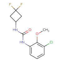 Chemical structure of 1-(3-chloro-2-methoxyphenyl)-3-(3,3-difluorocyclobutyl)urea - CSSB00091454762