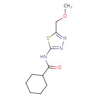 Chemical structure of N-[5-(methoxymethyl)-1,3,4-thiadiazol-2-yl]cyclohexanecarboxamide - CSSB00132523799
