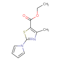 Chemical structure of ethyl 4-methyl-2-(1H-pyrrol-1-yl)-1,3-thiazole-5-carboxylate - CSSB00000008461