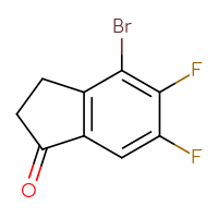 Chemical structure of 4-bromo-5,6-difluoro-2,3-dihydro-1H-inden-1-one - CSSB00161000071