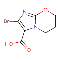 Chemical structure of 2-bromo-5H,6H,7H-imidazo[2,1-b][1,3]oxazine-3-carboxylic acid - CSSB03552282569
