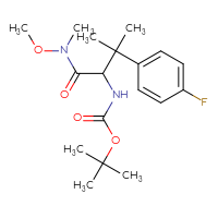 Chemical structure of tert-butyl N-[2-(4-fluorophenyl)-1-[methoxy(methyl)carbamoyl]-2-methylpropyl]carbamate - CSSB21151589702