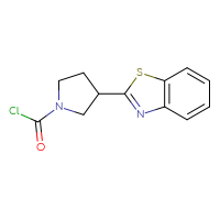 Chemical structure of 3-(1,3-benzothiazol-2-yl)pyrrolidine-1-carbonyl chloride - CSSB21224772450