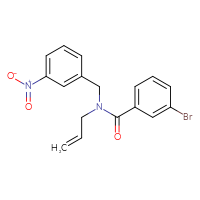 Chemical structure of 3-bromo-N-[(3-nitrophenyl)methyl]-N-(prop-2-en-1-yl)benzamide - CSSB00231567664