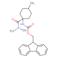 Chemical structure of (9H-fluoren-9-yl)methyl N-[1-(dimethylcarbamoyl)-4-methylcyclohexyl]carbamate - CSSB00606797662