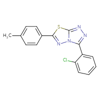 Chemical structure of 3-(2-chlorophenyl)-6-(4-methylphenyl)-[1,2,4]triazolo[3,4-b][1,3,4]thiadiazole - CSSB00121606426