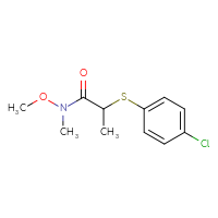 Chemical structure of 2-[(4-chlorophenyl)sulfanyl]-N-methoxy-N-methylpropanamide - CSSB00000281896