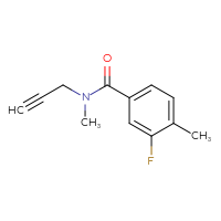 Chemical structure of 3-fluoro-N,4-dimethyl-N-(prop-2-yn-1-yl)benzamide - CSSB00013049764