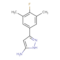 Chemical structure of 3-(4-fluoro-3,5-dimethylphenyl)-1H-pyrazol-5-amine - CSSB00022323348