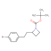 Chemical structure of tert-butyl 2-[2-(4-bromophenyl)ethyl]azetidine-1-carboxylate - CSSB14869013760