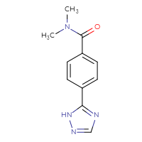 Chemical structure of N,N-dimethyl-4-(1H-1,2,4-triazol-5-yl)benzamide - CSSB01992680160