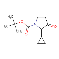 Chemical structure of tert-butyl 2-cyclopropyl-3-oxopyrrolidine-1-carboxylate - CSSB00137679936