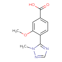 Chemical structure of 3-methoxy-4-(1-methyl-1H-1,2,4-triazol-5-yl)benzoic acid - CSSB02163437283