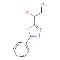 Chemical structure of 1-(5-phenyl-1,3,4-thiadiazol-2-yl)propan-1-ol - CSSB02136314629