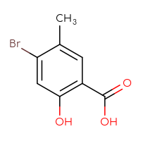 Chemical structure of 4-bromo-2-hydroxy-5-methylbenzoic acid - CSSB00021646874