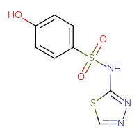 Chemical structure of 4-hydroxy-N-(1,3,4-thiadiazol-2-yl)benzene-1-sulfonamide - CSSB00000319014